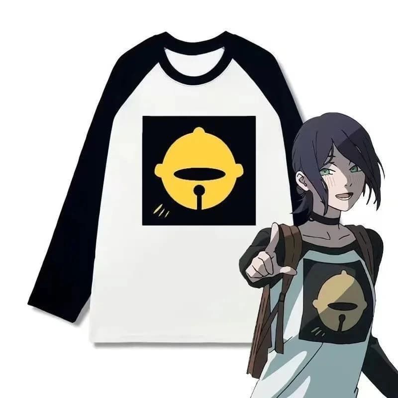 3.a;6\m/Anime Chainsaw Man Reze Long Sleeve T-shirt Cosplay Oversized Vintage Women Japanese Manga Tee Clothing Harajukug;8'l/7,