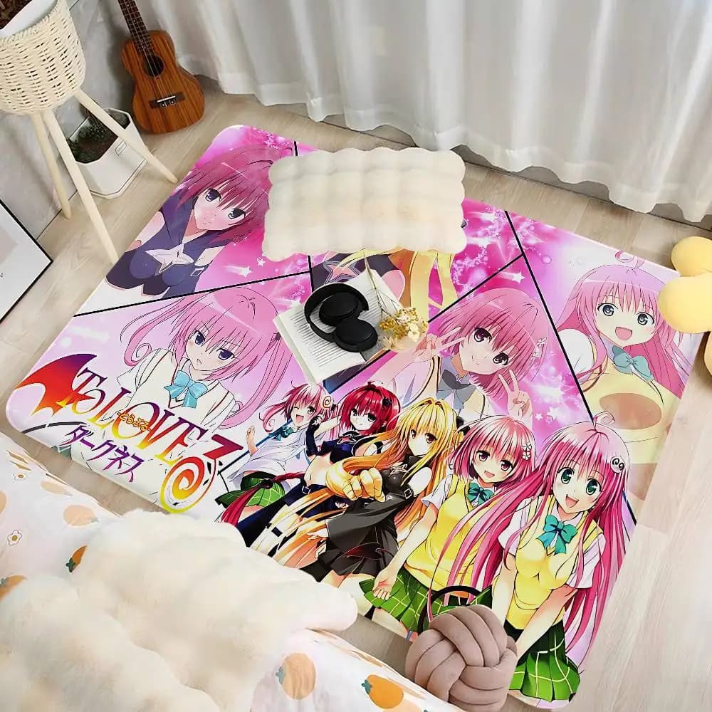 To Love-Ru Darkness Tappeto da pavimento Camera dei bambini Decorazione camera da letto Balcone Zerbino antiscivolo Soggiorno Hotel Decor Mat