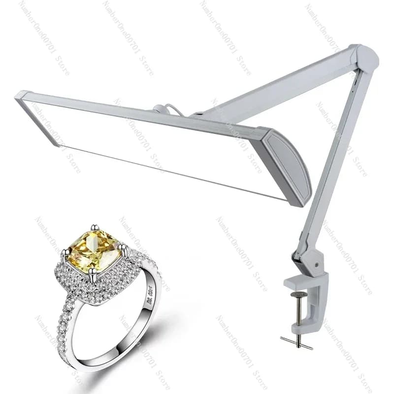 Lampada da Tavolo a LED ad Alta Prestazione 45W con Dimmer, Sensore Touch, 6000K CCT, Luce da Lavoro con Morsetto per Gioielleria