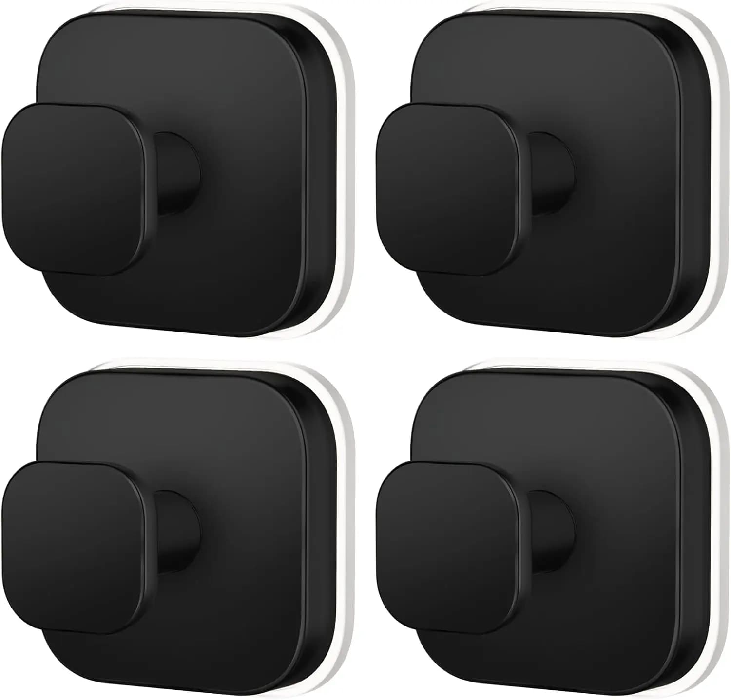 Ganci a ventosa resistenti per doccia, ganci appendi asciugamani senza foratura, impermeabili e rimovibili per pareti di bagno, vetro e piastrelle - Nero, confezione da 4