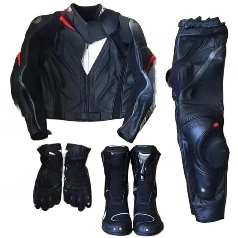 Motorcycle Leather Racing Suit Gloves Boots
