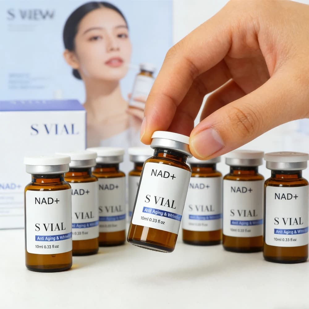 Siero Viso 10ml NAD + Acido Ialuronico con Microaghi da 0,25mm, Booster per la Pelle, Lifting, Rassodante, Anti-Rughe, Riparatore e Idratante