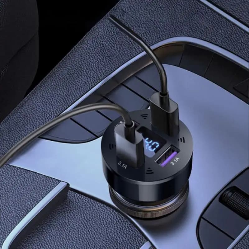 Blocco caricatore USB Adattatore per auto Blocco adattatore per telefono cellulare a ricarica rapida con 4 porte Testa adattatore per auto 12-24V per fotocamere