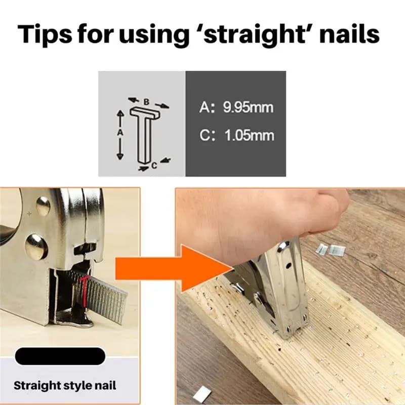 SEO 2 Pezzi Graffettatrice per Telai di Mobili e Legno, con 80 Graffette, Utensile Manuale in Acciaio Inossidabile, Nero
