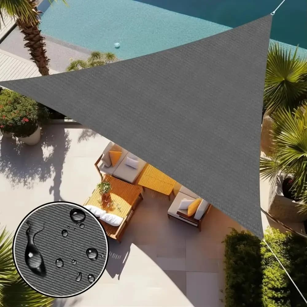 Triangle Waterproof Sun Shelter 3x3x300cm Size 95% UV Block Triangle Sunshade Durable With Ropes Outdoor Canopy Camping