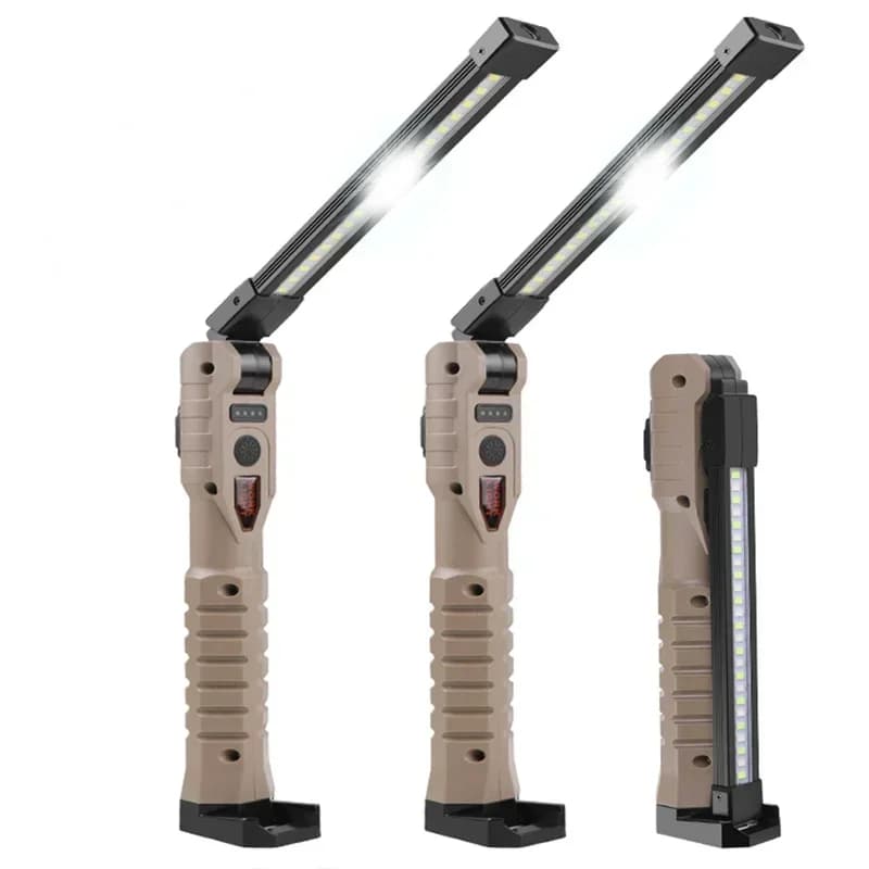 Lampada da lavoro a LED ricaricabile USB lanterna COB da 1000 lumen con indicatore di capacità di alimentazione torcia gestita per la riparazione di auto all'aperto