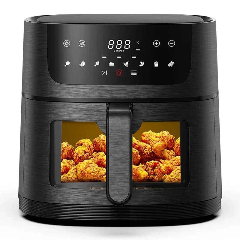 -New Slim Air Fryer 6L 8L Digital Fat Free Fryer With Visible Window Smart Kitchen Appliances