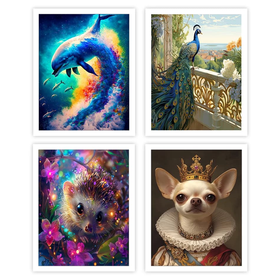 1pc frameless Diy Painting By Numbers Picture Drawing Animals On Canvas For Handiwork Diy Crafts Oil Paint Kit Set Decoration Ho