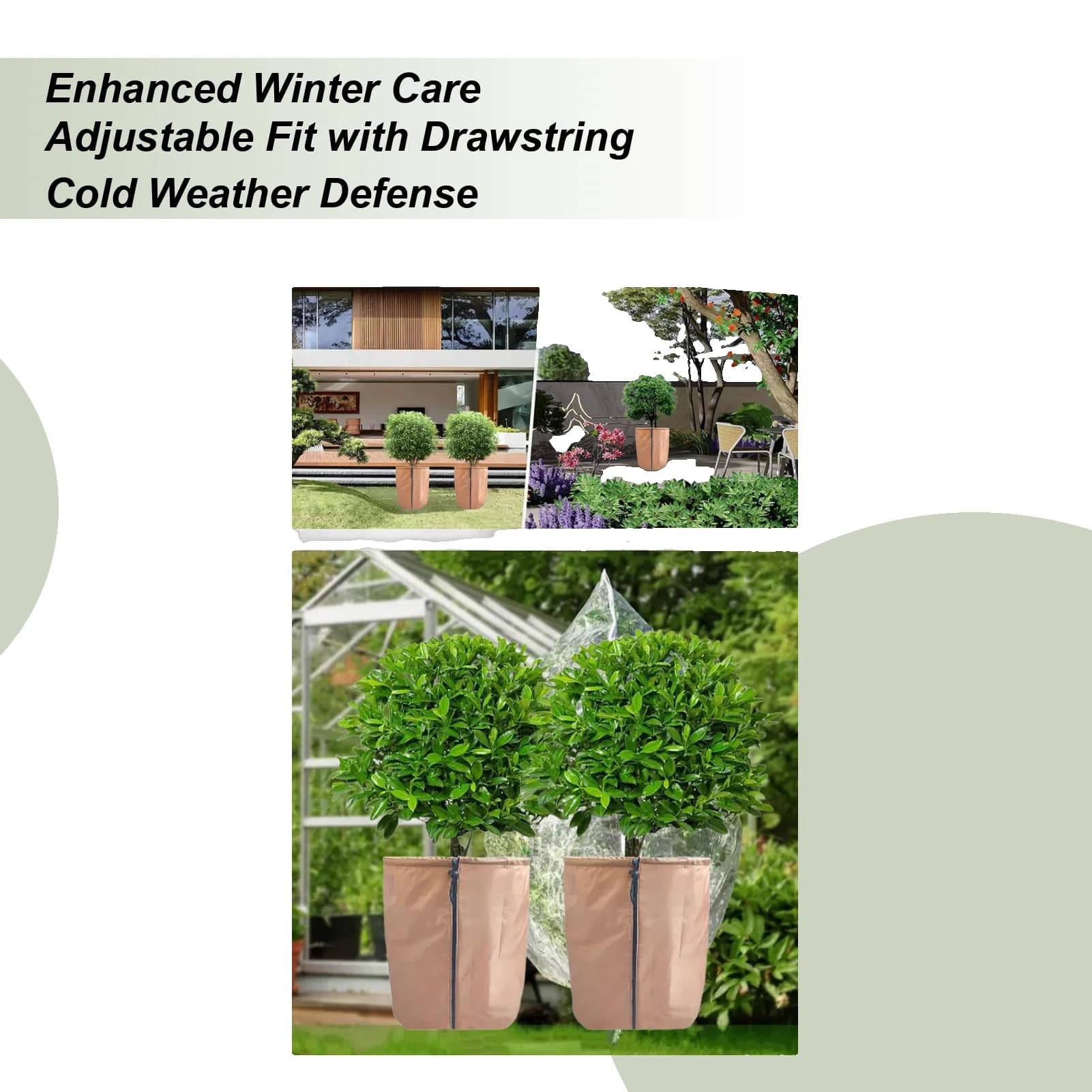 Winter Plant Pot Covers Antifreeze Protection Antifreeze protective bag Antifreeze protective bag for pot plants with zipper with outdoor coulisse