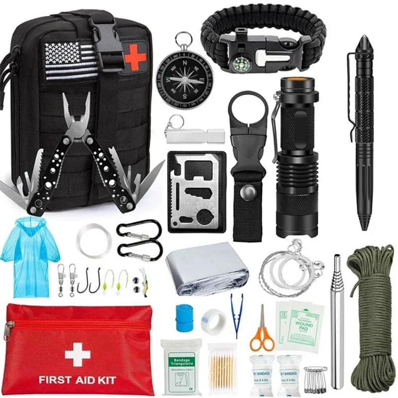 Kit di sopravvivenza all'aperto Borsa IFAK professionale Strumenti di emergenza Attrezzi di sopravvivenza per escursioni in campeggio con kit di pronto soccorso personale