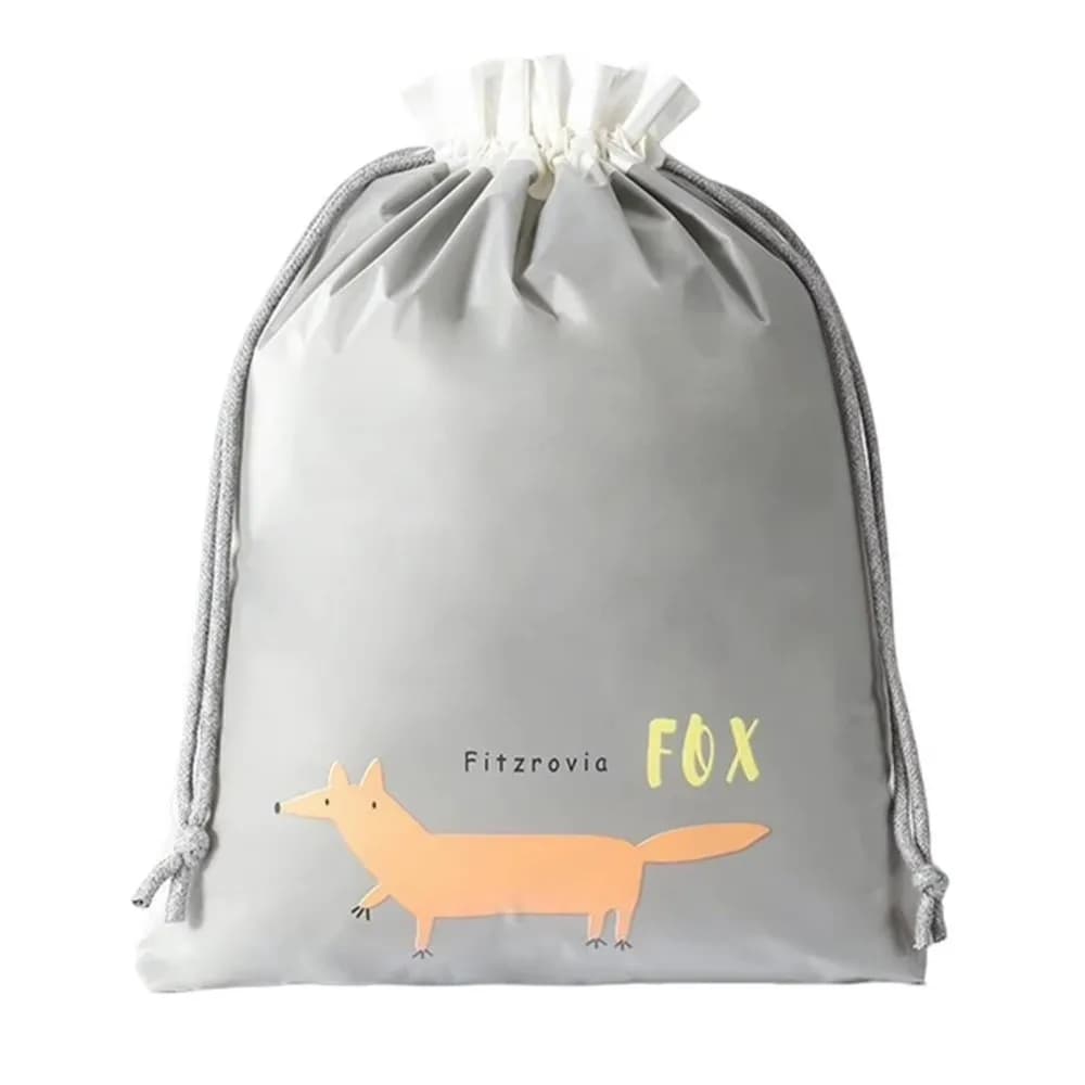 Double Layer Waterproof Drawstring Bag Drawstring Closure Cartoon Design Laundry Pouch Waterproof Material Travel Organizer