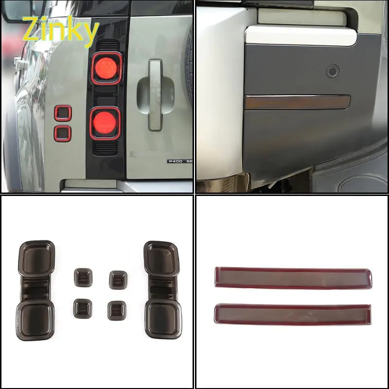 Copertura fanale posteriore per auto Luce freno Indicatore ampio Copertura Lampada posteriore Cappe Protezioni Trim Adatto per Land Rover Defender 90 110 2020+