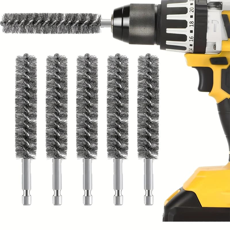 5 Piece Hexagonal Steel Wire Brush For Electric Drill Cleaning Stainless Steel Wire Brush For Electric Drill Cleaning