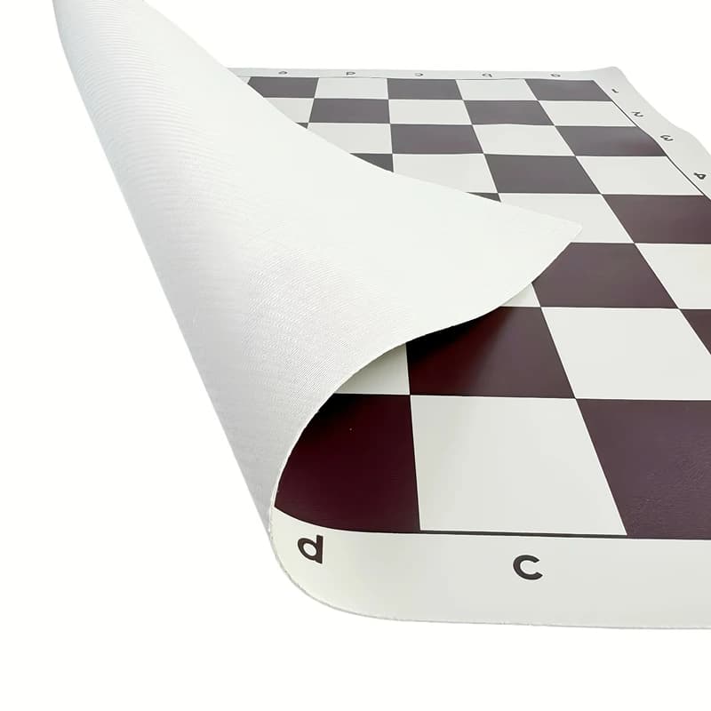 Scacchiera Portatile Arrotolabile in Pelle PVC Morbida 43cm/17 Pollici, Accessori per Gioco degli Scacchi Standard e Durevoli