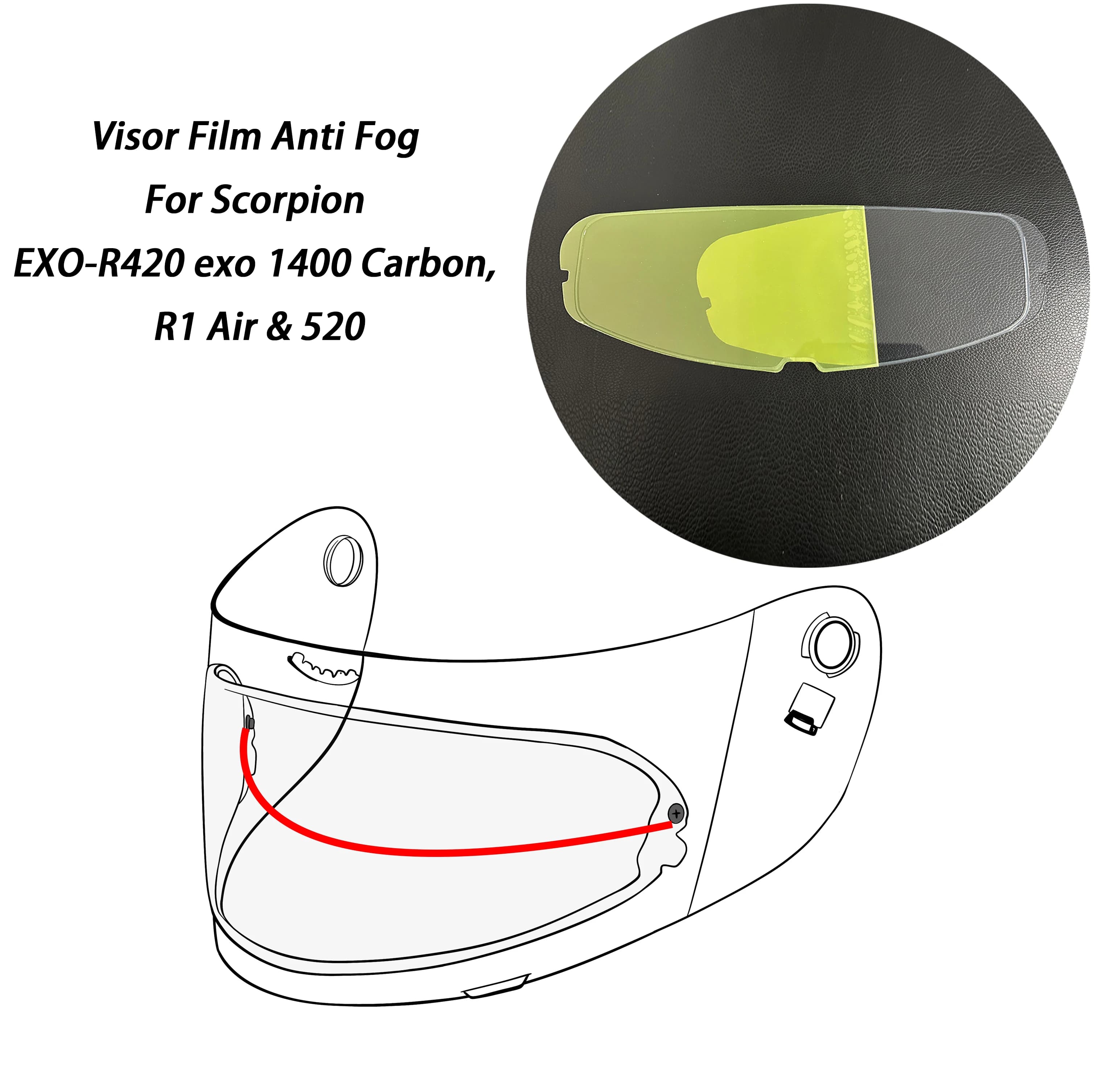Visor Anti Fog Film For Scorpion EXO-R420 exo 1400 Carbon, R1 Air & 520 Helmet Face Shield Anti Fog Protected Helmet Accessories