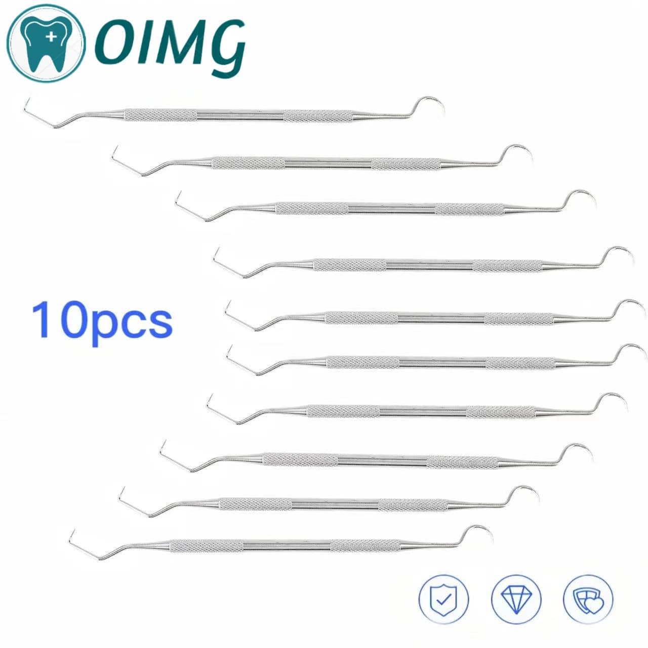 10 pcs Stainless Steel Tool Dentale Tooth Dentist Tooth Dentist Hygiene Explorer Probe Hook Pick Dentist Tools Teeth Cleaning Tool