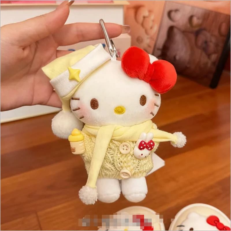 Peluche di Hello Kitty Sanrio, Portachiavi Maillard, Ornamento per Zaino, Giocattolo Regalo per Ragazze, Idee Regalo di Compleanno per Migliori Amiche
