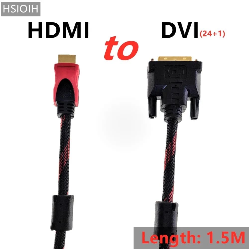 24 + 1 pin DVI-D gold plated DVI to HDMICABLE dvi Supporta 3D 1080P 1.5M 3M 5M 20M 15M