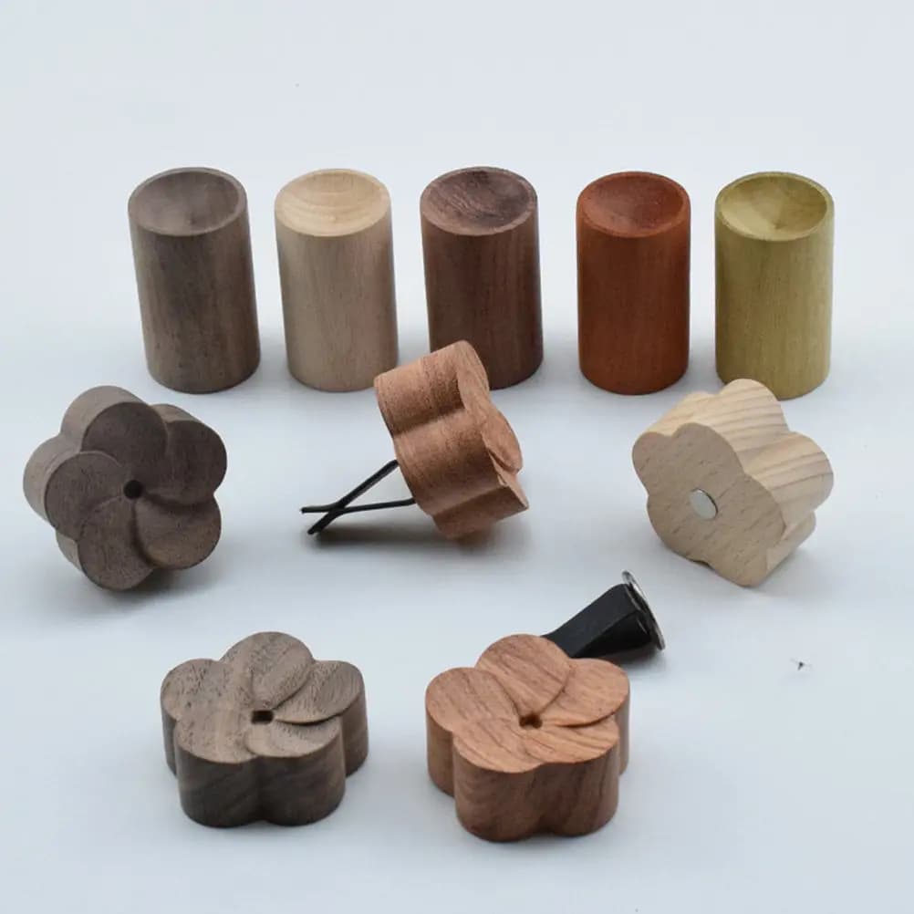 Set di 3 Diffusori di Oli Essenziali in Legno per Auto, Deodorante Naturale per Aromaterapia