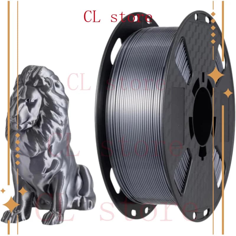 Filament PLA grey metallic silk 1.75 mm 1 kg 3D printing FDM 3D