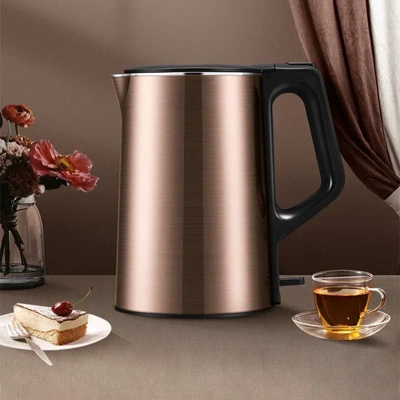 304 stainless steel double layer electric kettle without welding, entirely made of steel, intelligent shutdown, 1.7 liters