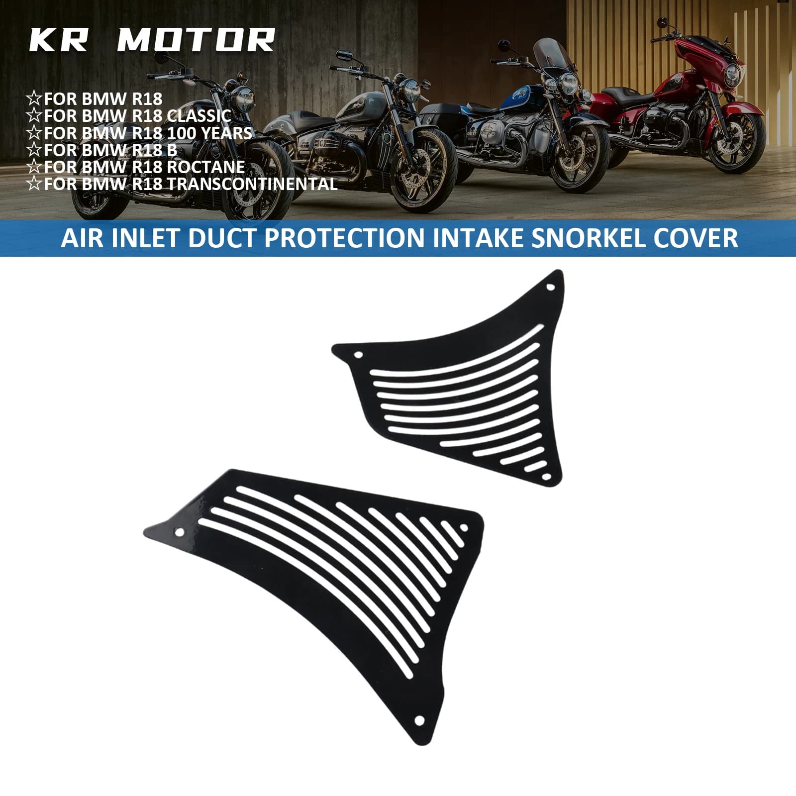 For BMW R18 Classic 100 Year R18B R18 B/Roctane/Transcontinental 2021-2025: Air Suction Protector/Snorkel Cover