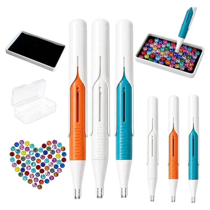 ABMH-Bead Dispenser Pen Automatic Diamond Painting Tool, No Wax Required, 2.8Mm Round Drill Included For DIY Crafts