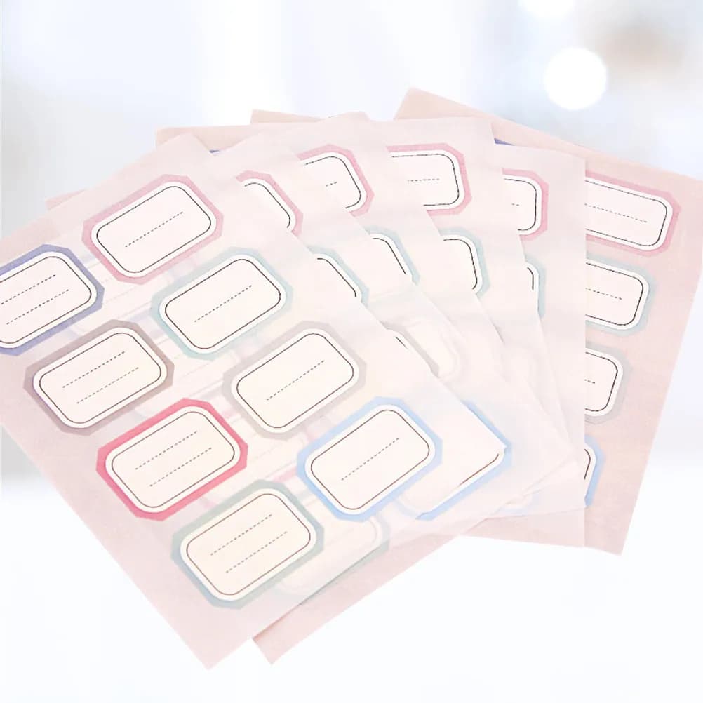 1 Confezione di Etichette Adesive per Nomi, Adesivi Semplici, 6 Fogli per Ufficio, Scuola, Cartelle, Buste, Marcatori di Prezzo, Targhette Identificative