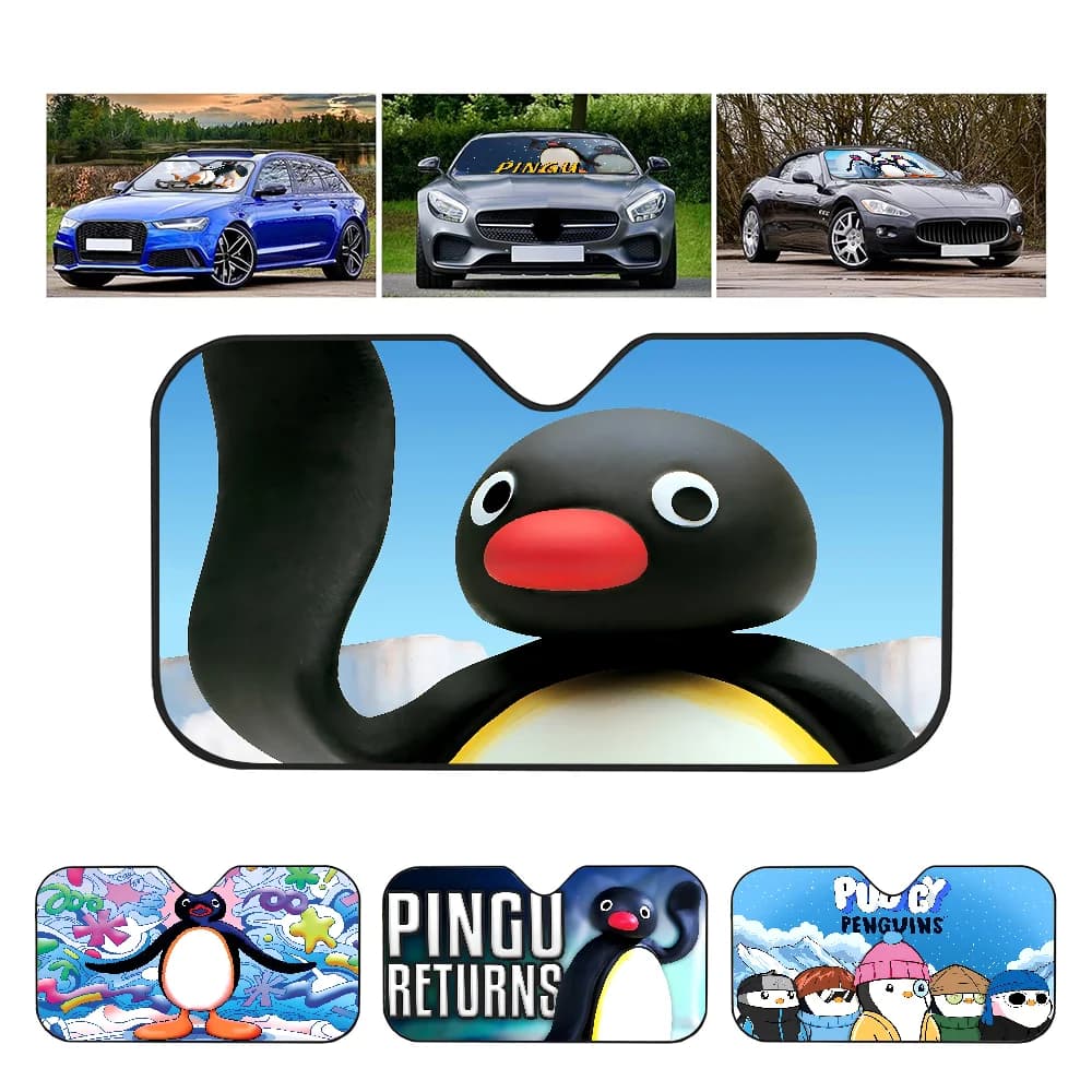 Cartoon Cute Pingu Penguin Anime Parabrezza Parasole Per Auto SUV Camion Finestra Anteriore Parasole Accessorio Visiera Copertura Della Protezione
