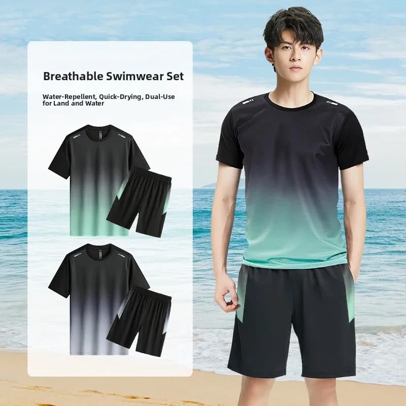 Completo Sportivo da Uomo: Set Estivo in Seta Ghiaccio ad Asciugatura Rapida, Maglietta a Maniche Corte e Pantaloncini, Ideale per Basket, Calcio e Corsa