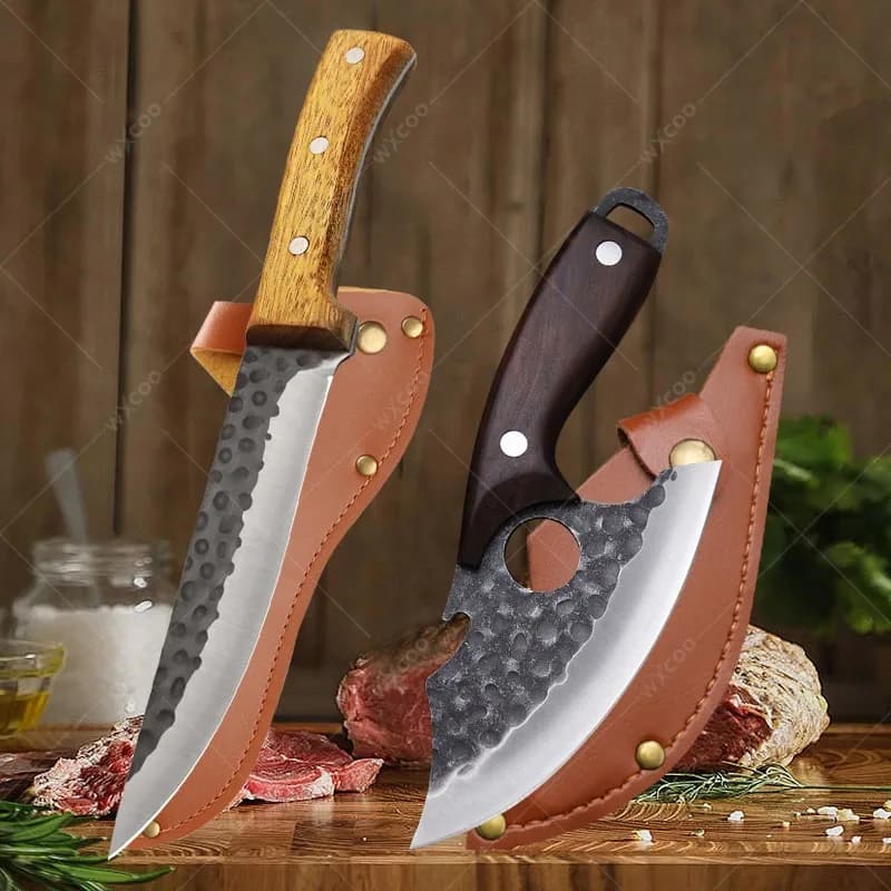 Professional bone knife for slaughtering pigs, cattle and sheep, mannaia for sharp meat, stainless steel kitchen knife