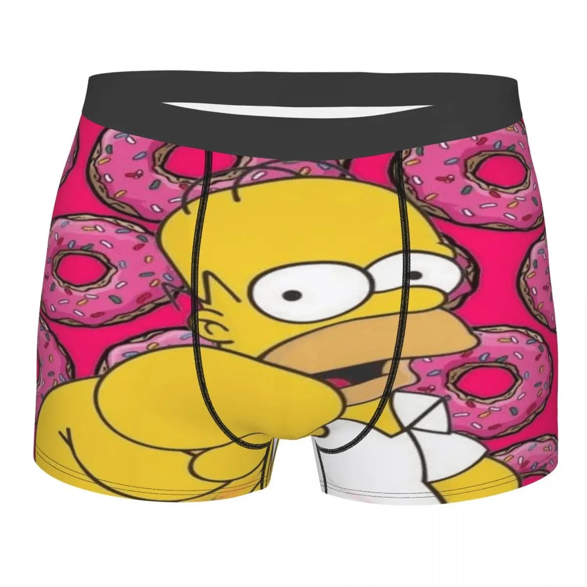 Boxer da Uomo Personalizzati con Stampa dei Simpson, Slip Traspiranti con Motivi Cartoon