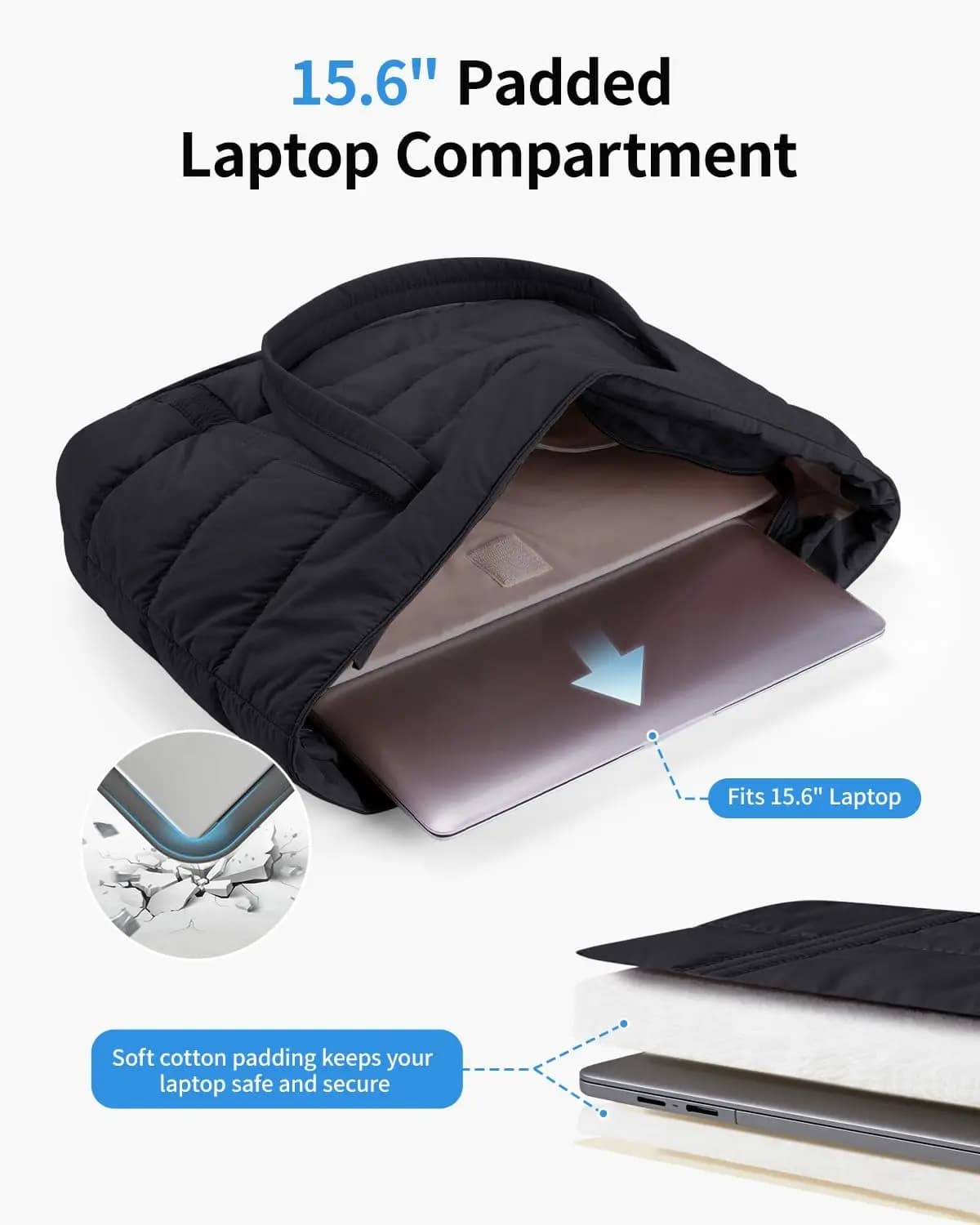 Borsa tote trapuntata da donna con portabicchieri e scomparti per laptop, borsa da viaggio e da lavoro per infermiere e insegnanti