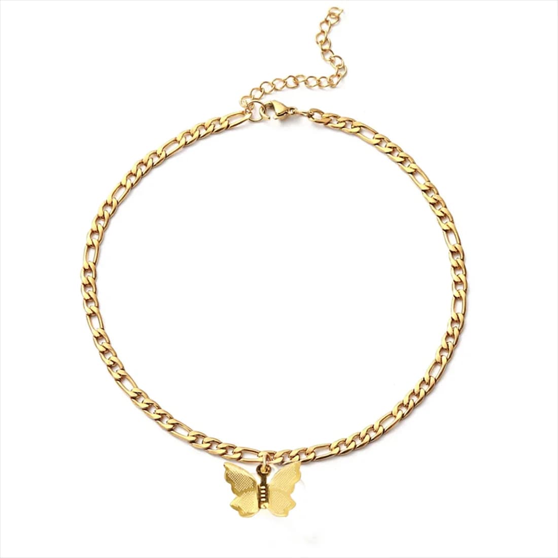 Butterfly Anklet For Women Gold Silver Color Stainless Steel Foot Leg Figaro Ankle Chain Bracelet Punk Summer Beach Jewelry Gift