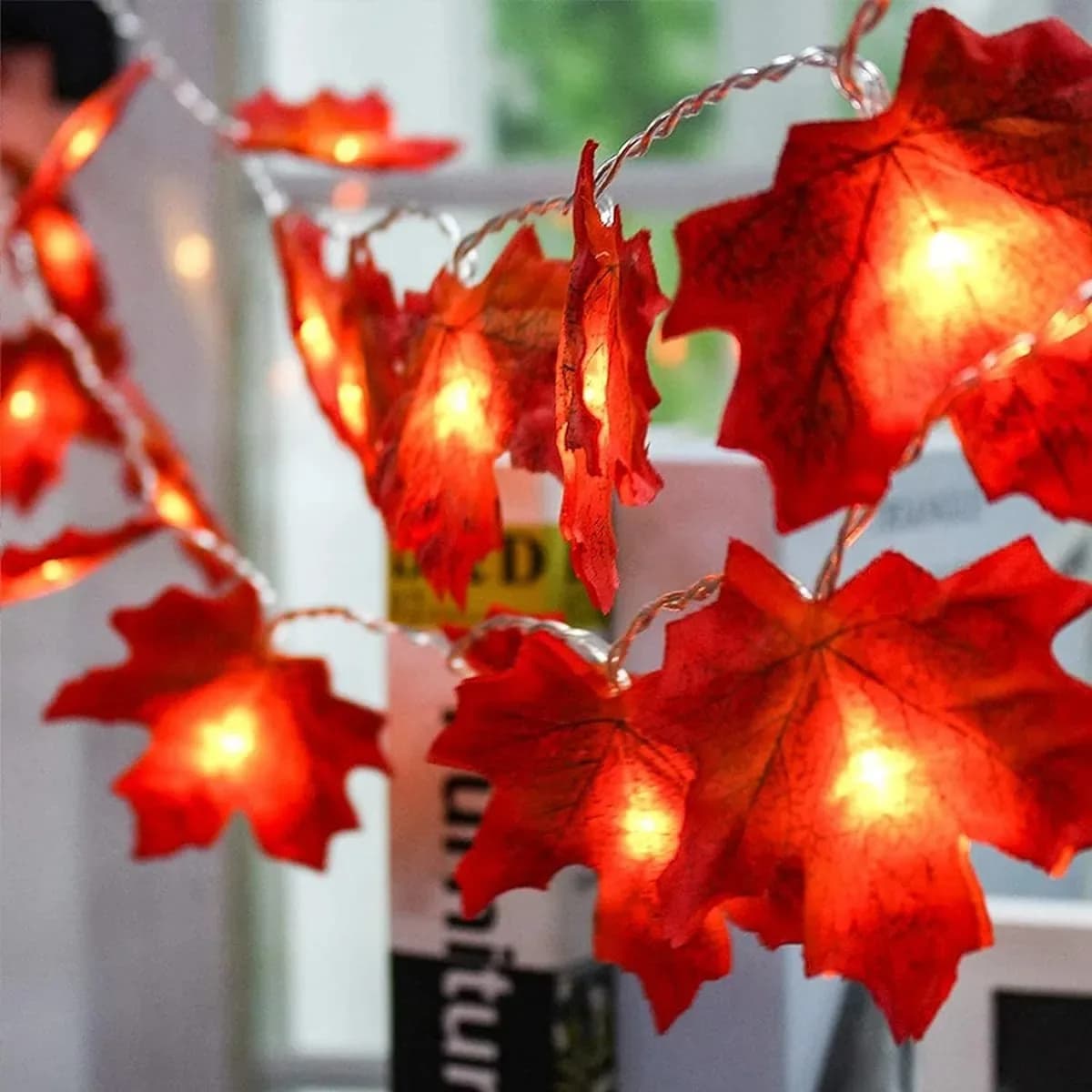 Maple Leaf Battery Powered LED String Lights 1.5-6M Fairy Lights for Outdoor Home Holiday Party Garden Decor Outdoor Garden