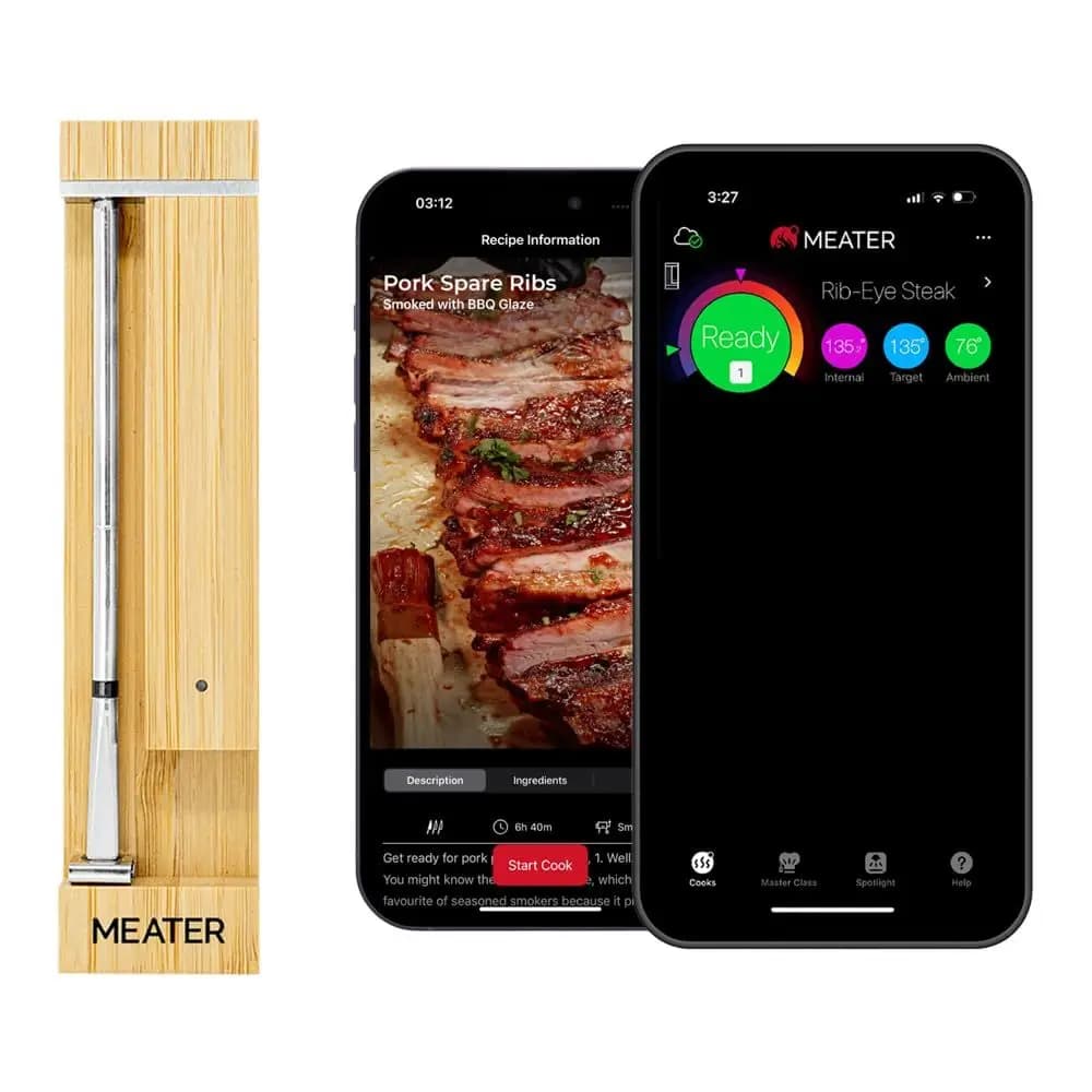 Termometro Digitale per Carne a Lungo Raggio | 1000 ° Resistente al calore F | Precisione Certificata | Ideale per barbecue, forno, griglia, affumicatore, friggitrice ad aria