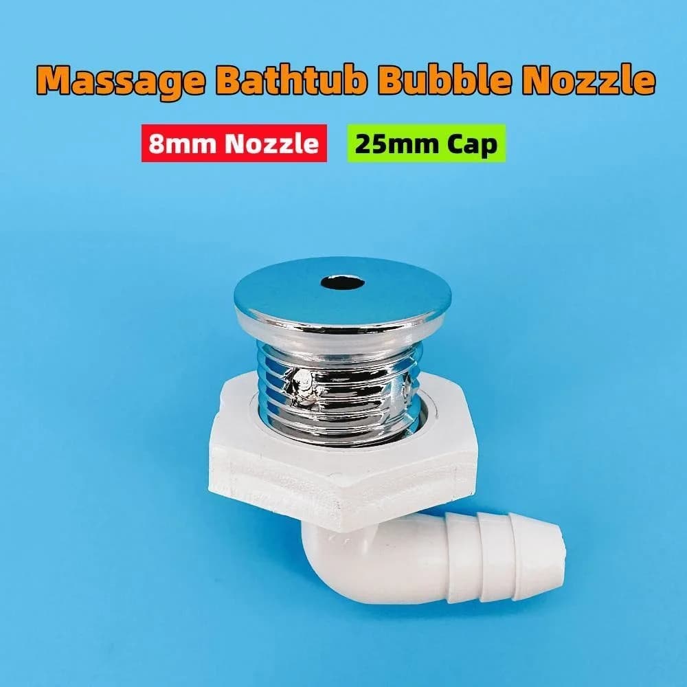 Ugello 0. 8mm 25mm bubble nozzle for bathtub curved chromed cap PVC base whirlpool tub air jet nozzle for bathtub