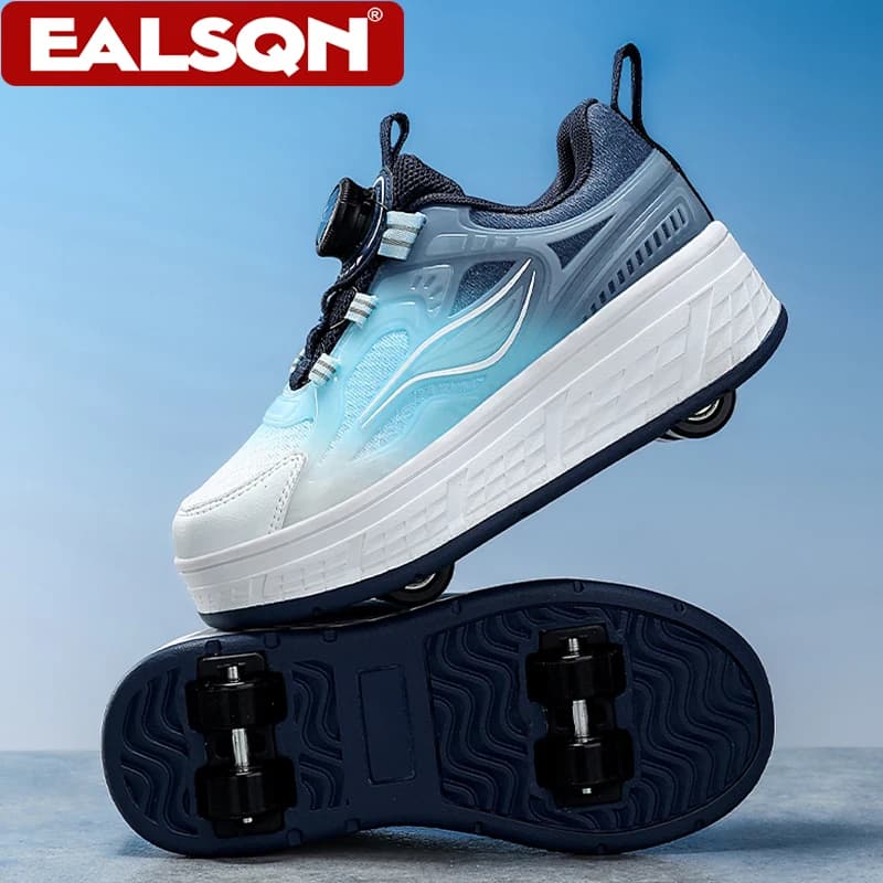 Kids Shoes, Four Wheels Summer sneakers for Boys and Girls, Lightweight and Casual Sports Gift