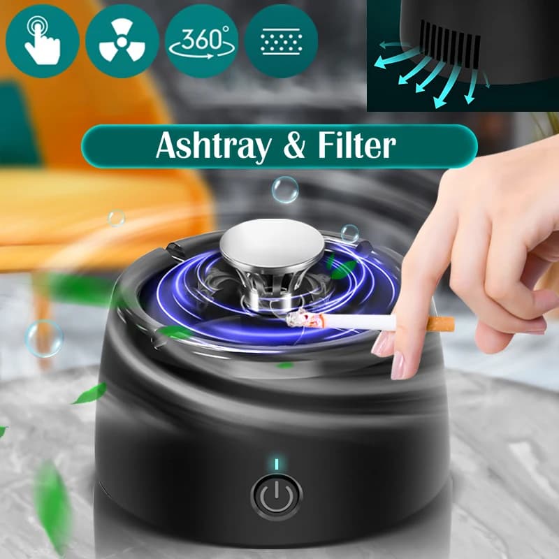 Posacenere con purificazione dell'aria ricarica USB fumo rimozione automatica posacenere eliminatore di fumo purificatore d'aria vassoio di cenere per la casa