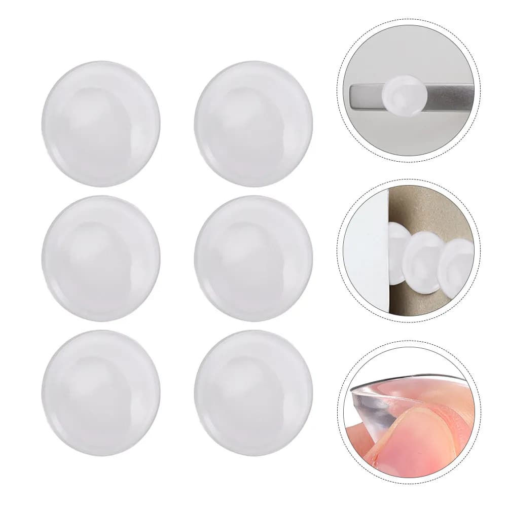 Set di 6 Paracolpi in Silicone Trasparente per Maniglie, Assorbitori di Suono Riutilizzabili, Protezione per Maniglie e Pareti Senza Tracce