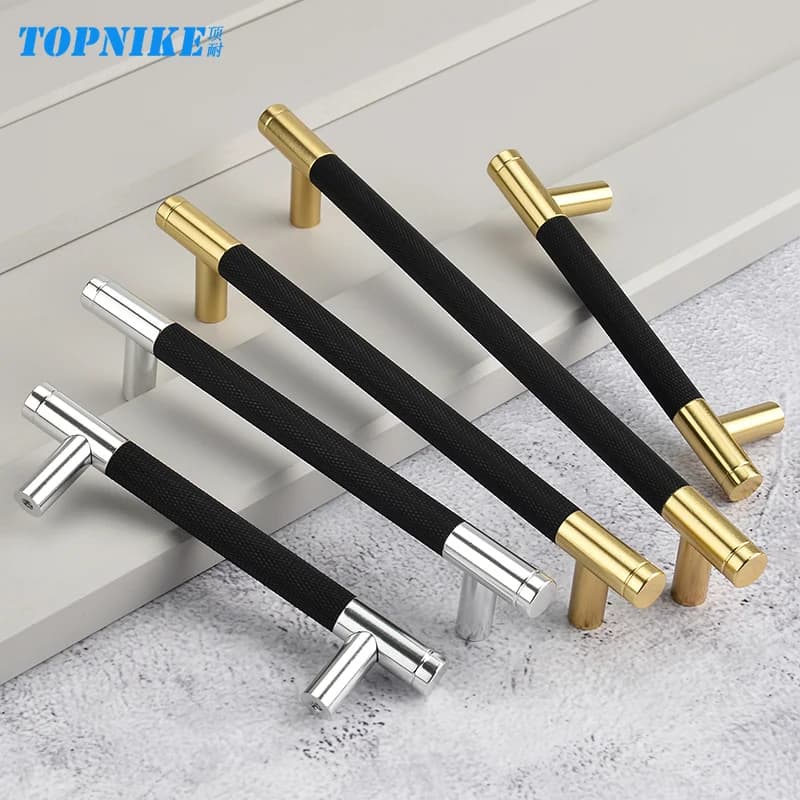 Maniglie per porte dell'armadio da cucina Maniglie per porte dell'armadio Maniglia per mobili Maniglie per cassetti dell'armadio Maniglia per asta rotonda zigrinata
