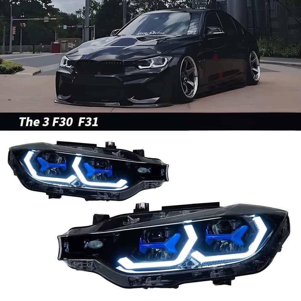 Luci Diurne a LED per BMW F30, Fari Anteriori 2013-2018 F35 318i 320i 325i, Fari Angel Eye, Illuminazione Auto