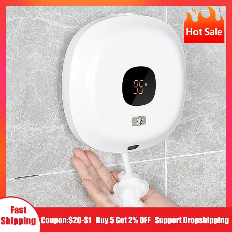 Nuovo distributore di sapone a parete Dispenser di sapone in schiuma Touchless macchina disinfettante per le mani a induzione automatica per la casa dell'hotel
