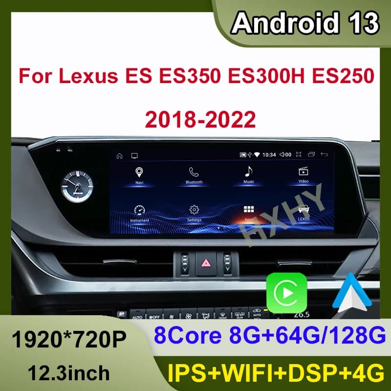 Android 13 8 + 128G Wireless Per Lexus ES ES200 ES300H ES250 ES350 Auto Carplay Lettore Dvd Per Auto Navigazione Multimediale Stereo