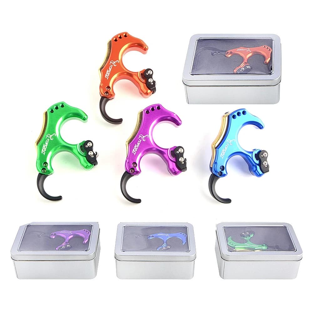 TP460 Compound Bow Release 3/4 Finger Thumb Trigger Back Tension Caliper for Left Right Hand Archery Hunting Target Use