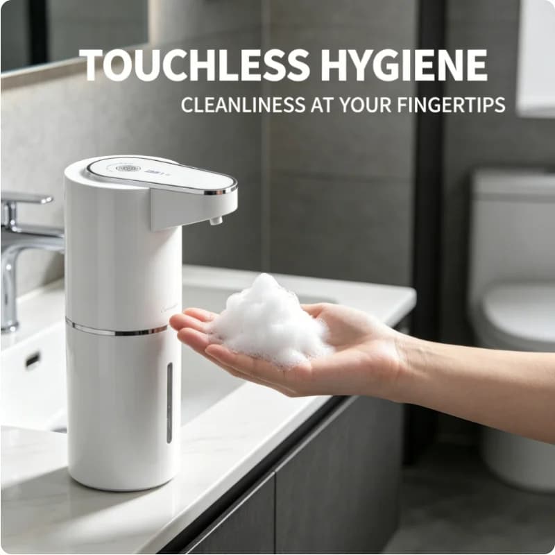 Automatic Foam Soap Dispenser Type C Rechargeable Wall Mounted Touchless Hand Soap Pump for Bathroom Kitchen Office