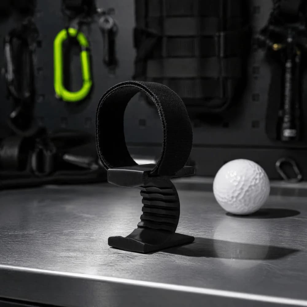 Plastic Main Body Golf Ankle Strap Accessory Leg Strap Design Black Color Wearable Golf Ball Holder Nylon Strap Adjustable Strap