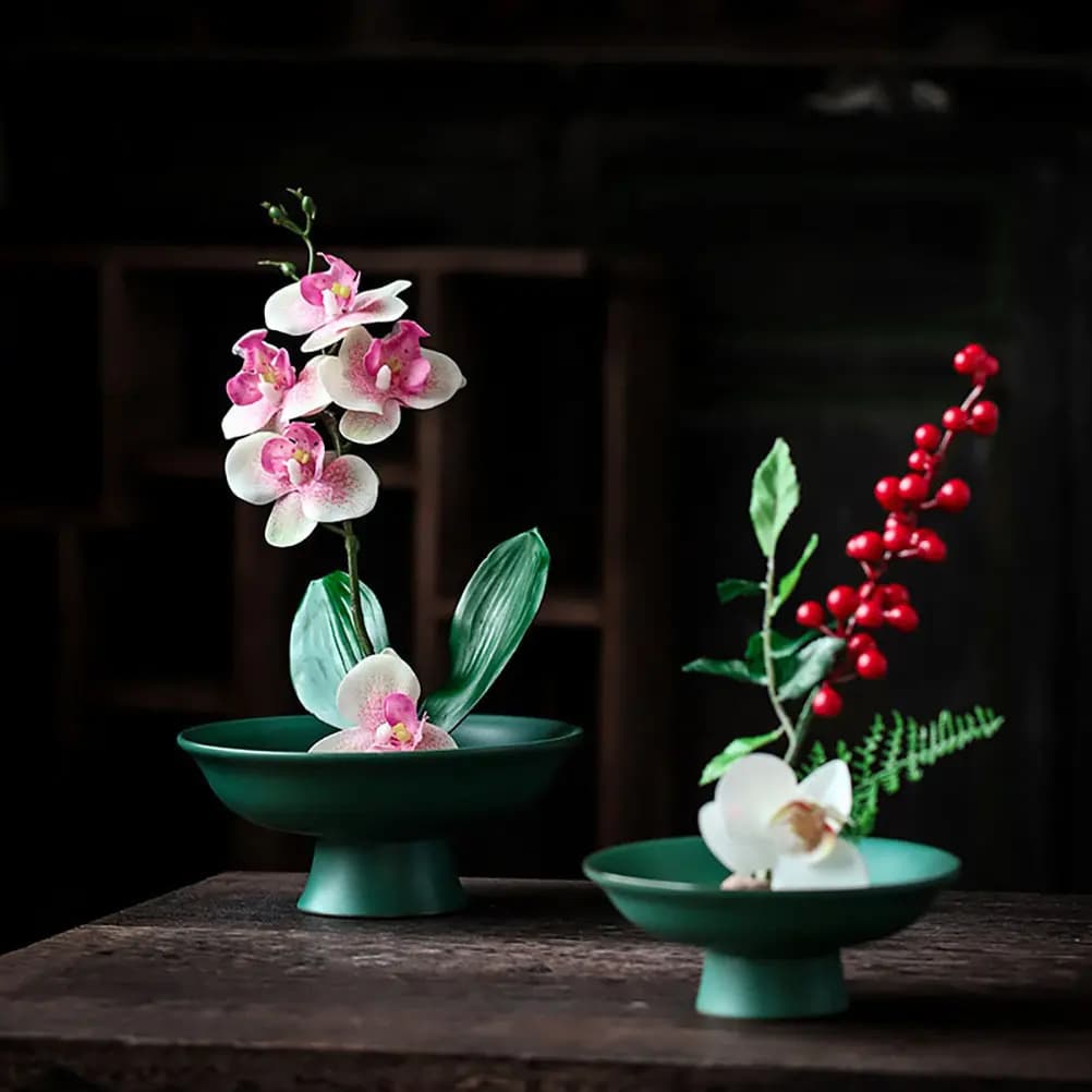 Ceramic Salad Container Decorative Fruit Pudding Dish Household Food Serving Plate Smooth Rim Tea Cake Plate Standing Dessert