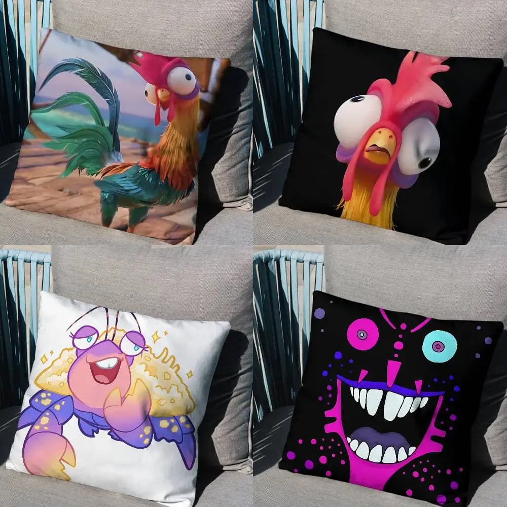 Fodera per cuscino logy Heihei Crab Tamatoa Moana, cuscini da ufficio adatti per divano, auto, camera da letto, fodera decorativa per cuscino