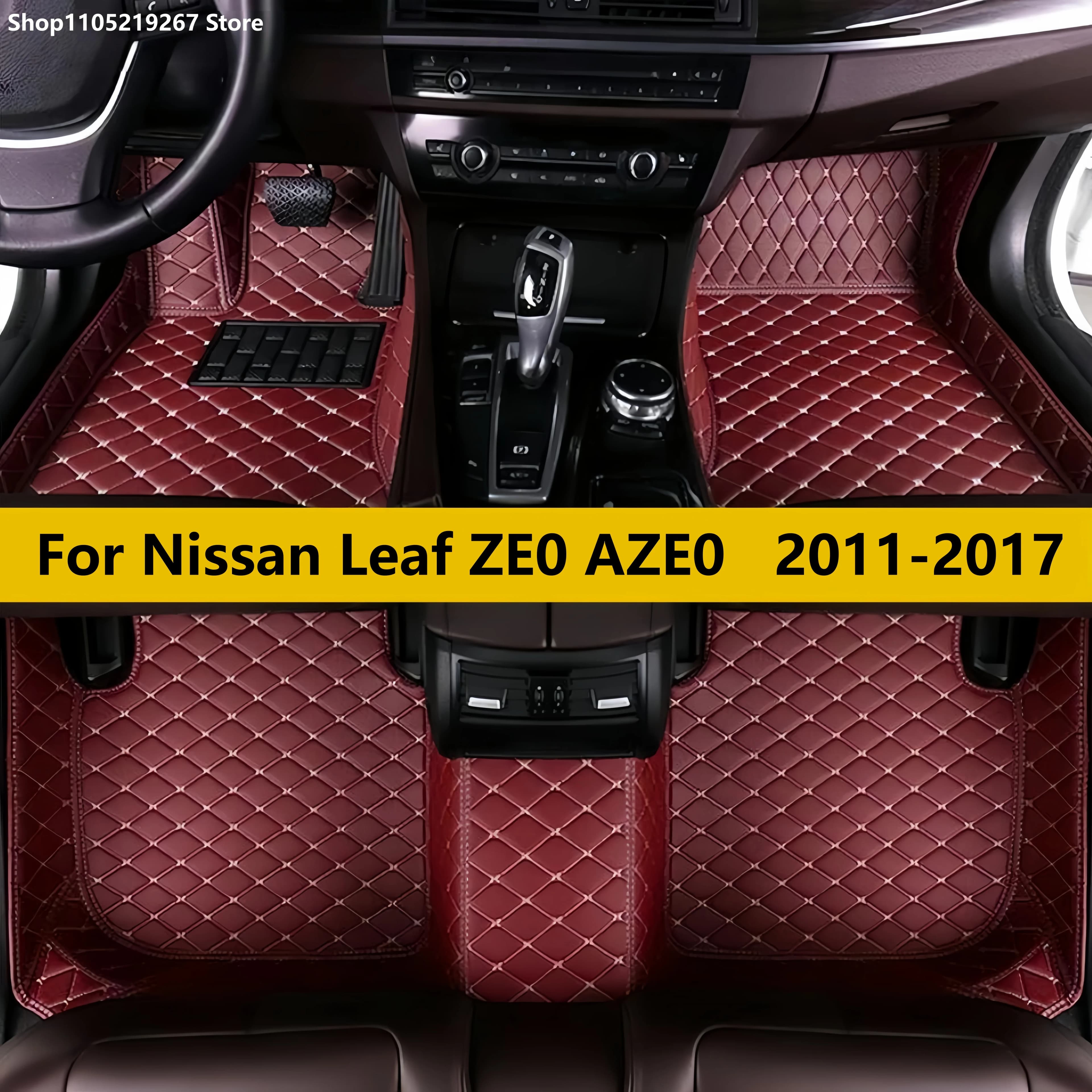 Tappetini auto Per Nissan Leaf ZE0 AZE0 2011 2012 2013 2014 2015 2016 2017 Auto Anteriore Fila Posteriore Set Completo Tappeti Tappetino
